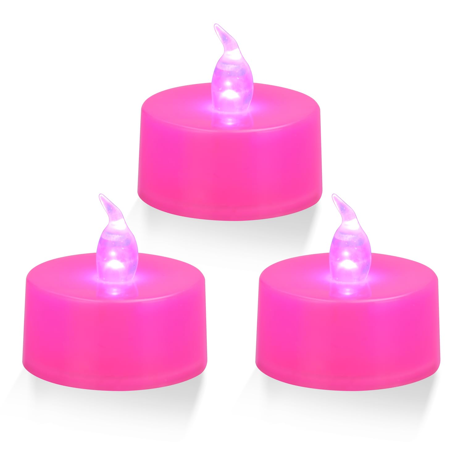 Koaby Led Tea Lights, Warm Non Flickering Flameless Tea Lights, Last 200H+, Battery Operated For Decoration (12 Pack, Pink Light