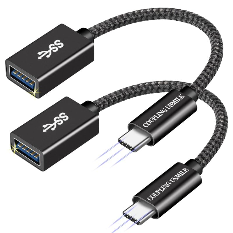 Coupling Usmile Usb C To Usb 3.2 Adapter [2Pcs Black], Transfer Up To 10Gbps, Type C To Usb(Male-Female Otg Cable Usbc To Usb Ad