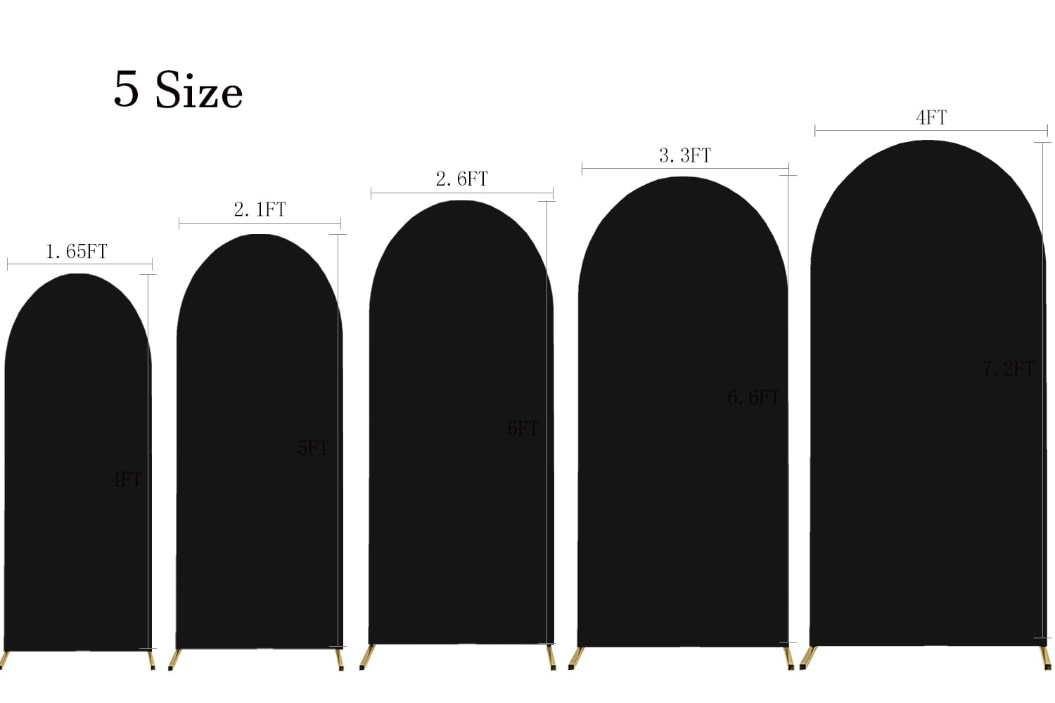 6Ft Black Arch Backdrop Stand Cover   Jkdmjf Spandex Arch Cover Backdrop Fabric For Wedding Birthday Party Baby Shower Photograp