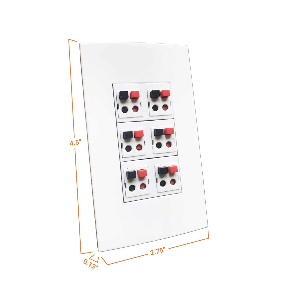 Diytech Premium 6 Speaker Wall Plate, Speaker Plug, Supports 6 Speaker Configurations, Speaker Port For Wall Speaker Wire, Speak