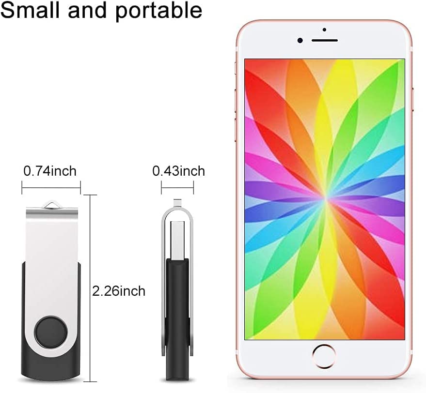 Juanwe 64Gb Usb Flash Drives 2 Pack Thumb Drives Usb 2.0 Jump Drive Swivel Usb Memory Stick Keychain Design, With Led Indicator,