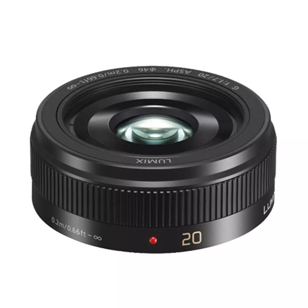 Panasonic LUMIX H-H020AE-K - Fixed Focal Lens for M4/3 Mount Cameras (Focal 20 mm, F1.7, Filter Size 46 mm, Aspherical Lenses),