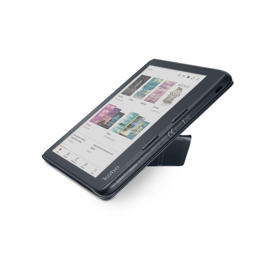 Kobo Libra Colour Sleepcover Case | Black | Sleep/Wake Technology | Built In 2 Way Stand | Vegan Leather | Compatible With 7