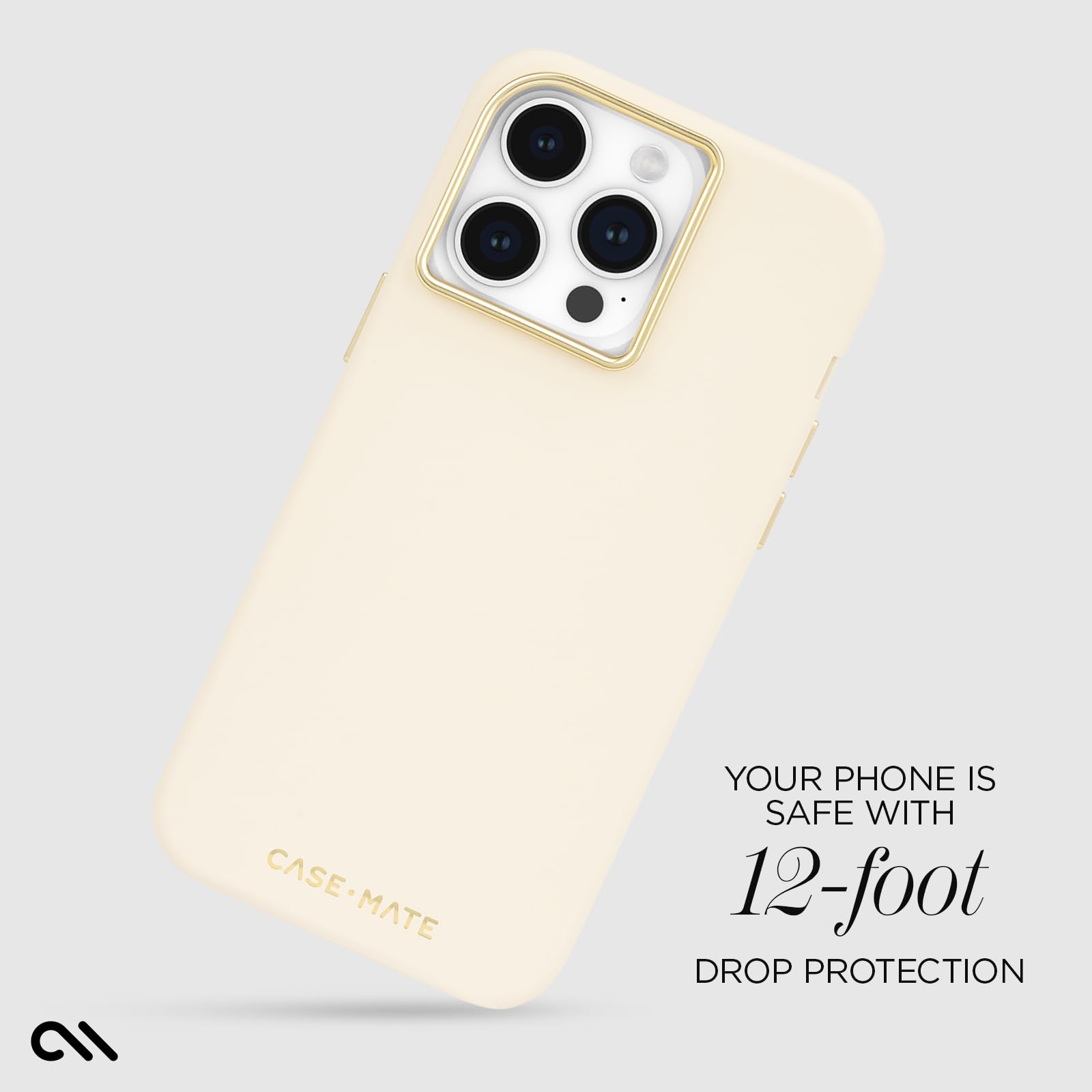 Case Mate Iphone 15 Pro Max Case   Silicone Beige [12Ft Drop Protection] [Compatible With Magsafe] Magnetic Cover With Soft Sili