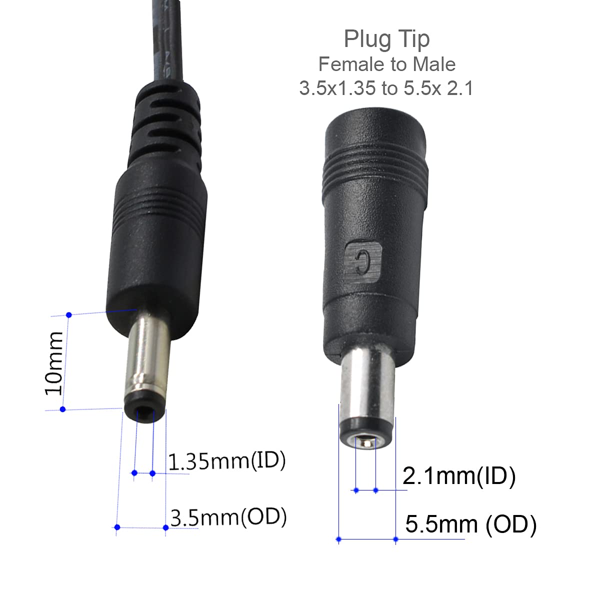 2 Packs Ac To Dc 12V 1.5A Power Adapter Supply Switching Plug 3.5Mm X 1.35Mm Ul Listed Fcc
