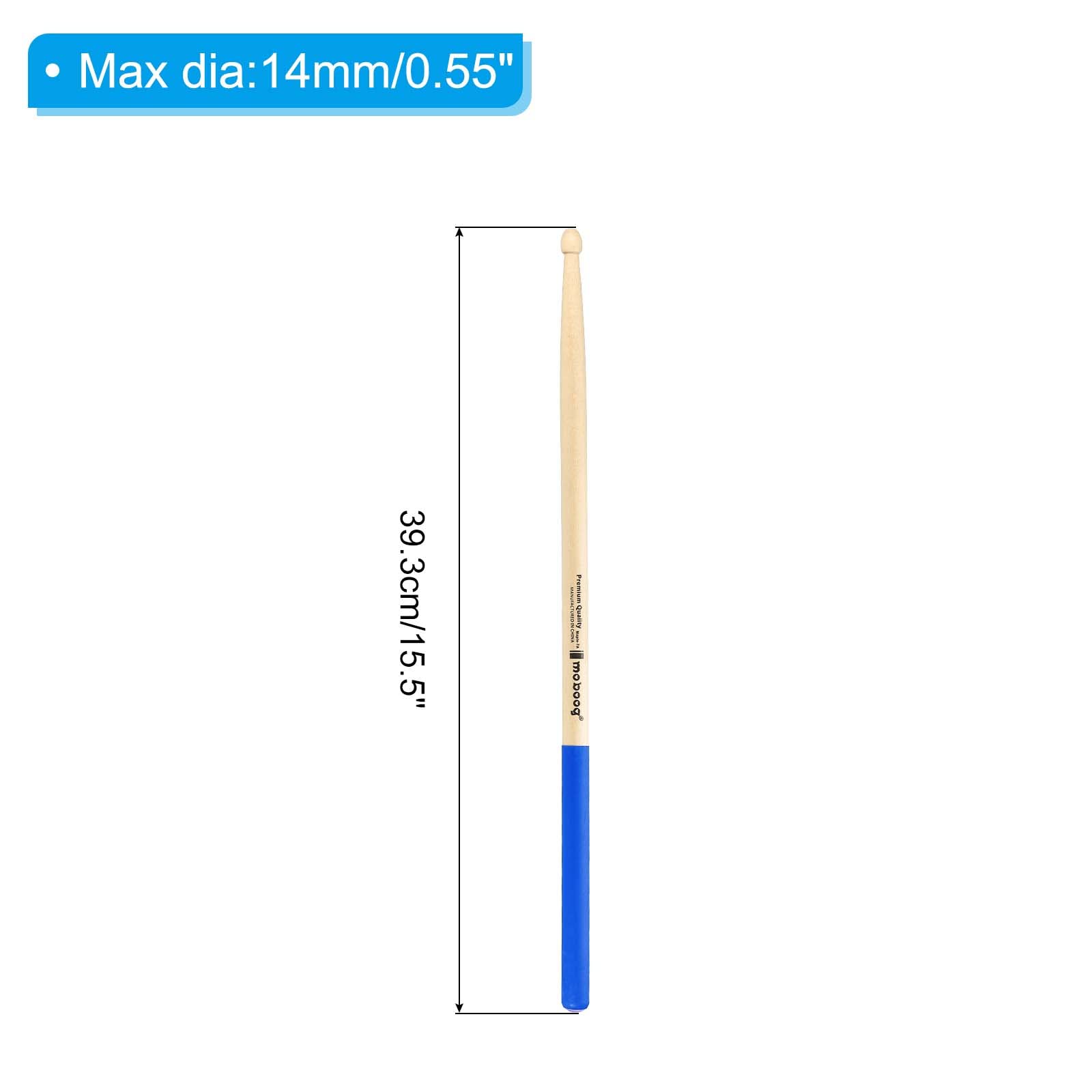 Patikil Maple Wood Drumstick Anti Slip Handle Grips Drum Stick Wrap 7A Blue 2 Pair For Drumming Musical Instrument Percussion