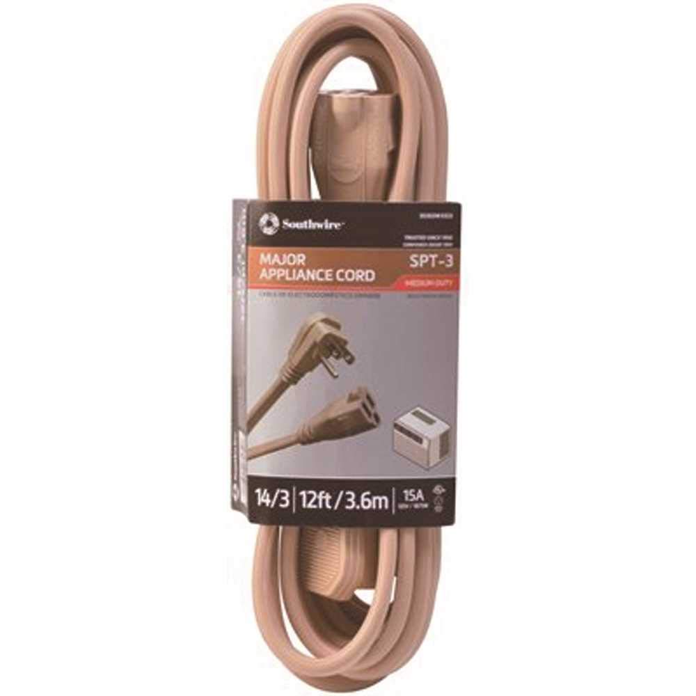 Coleman Cable 3535 14/3 General-Use Appliance Extension Cord; 12-Foot; Beige (035353323)