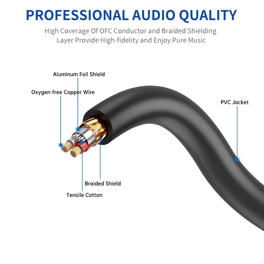 Dremake 20Ft Xlr To Ts 6.35Mm (1/4 Inch) Mic Cable, Xlr 3Pin To Quarter Inch Audio Cord, Mono 6.35Mm 1/4 Inch Ts Male To Xlr Fem