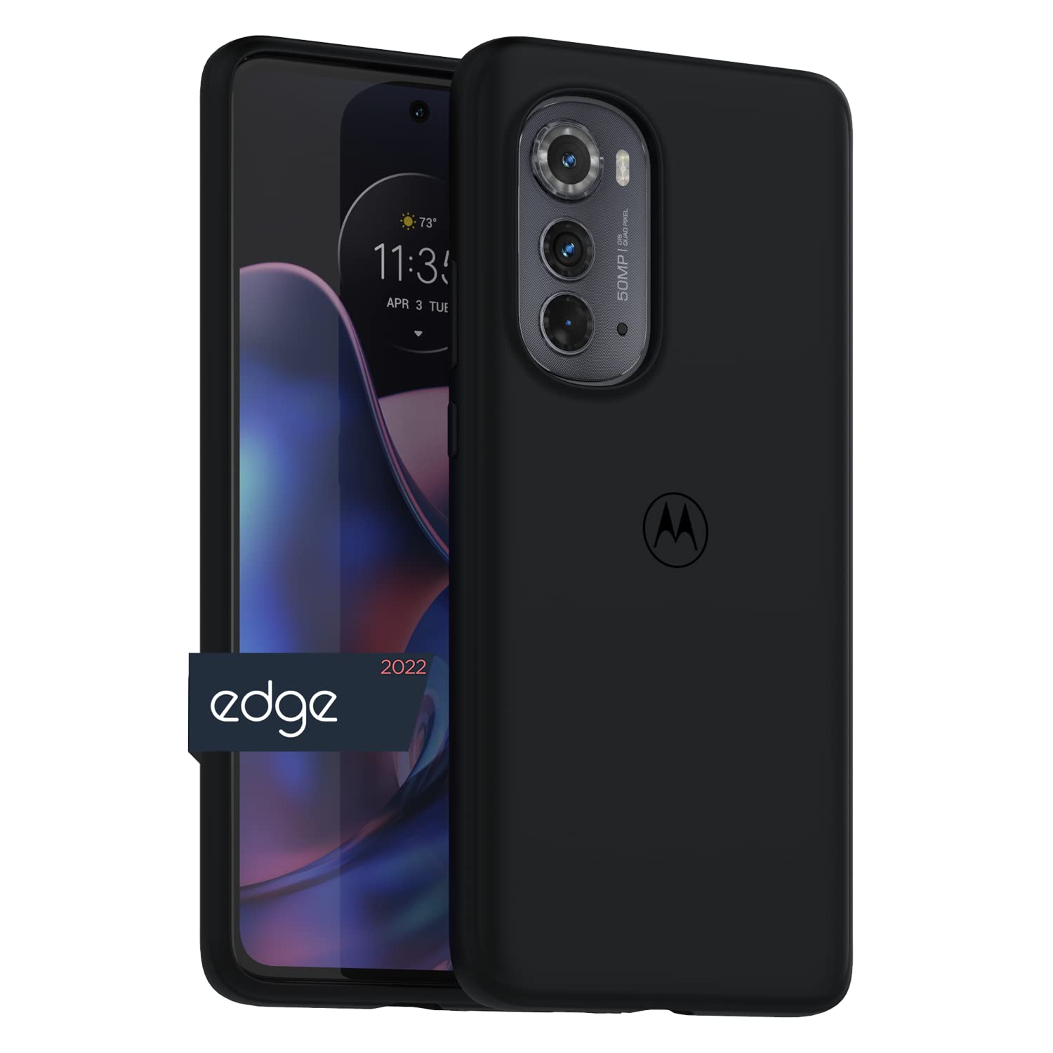 Motorola Edge (2022) Black Protective Case - Precision fit, Stylish Shock Absorbing Phone Case