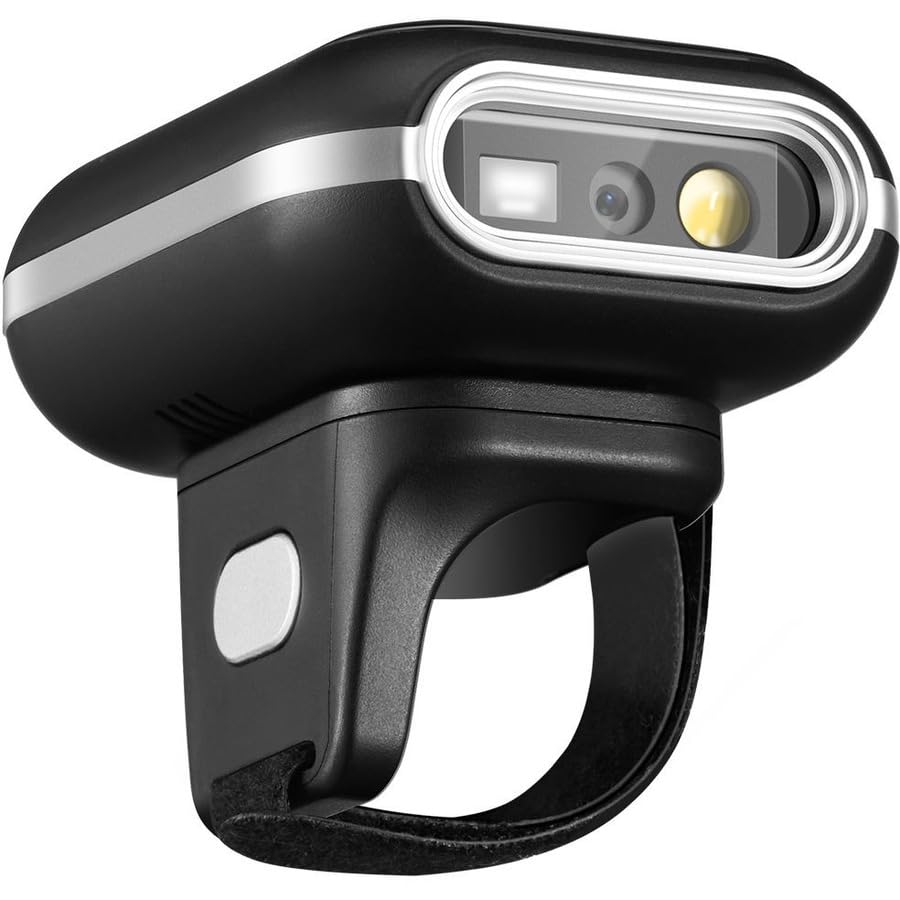 Adesso Nuscan 4300B 2D Bluetooth Wireless Ring Finger Barcode Scanner Lightweight Durable With Drop Protection And Fast Scanning
