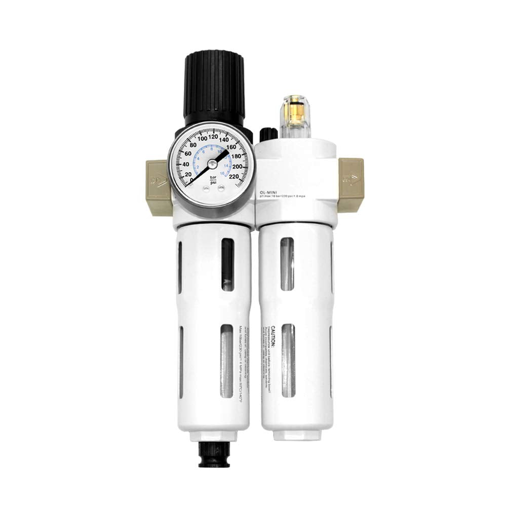 Beduan 1/2 ''Npt Compressed Air Filter Regulator Lubricator Combo(0 230 Psi), Air Tool Compressor Filter Water/Oil Trap Separato