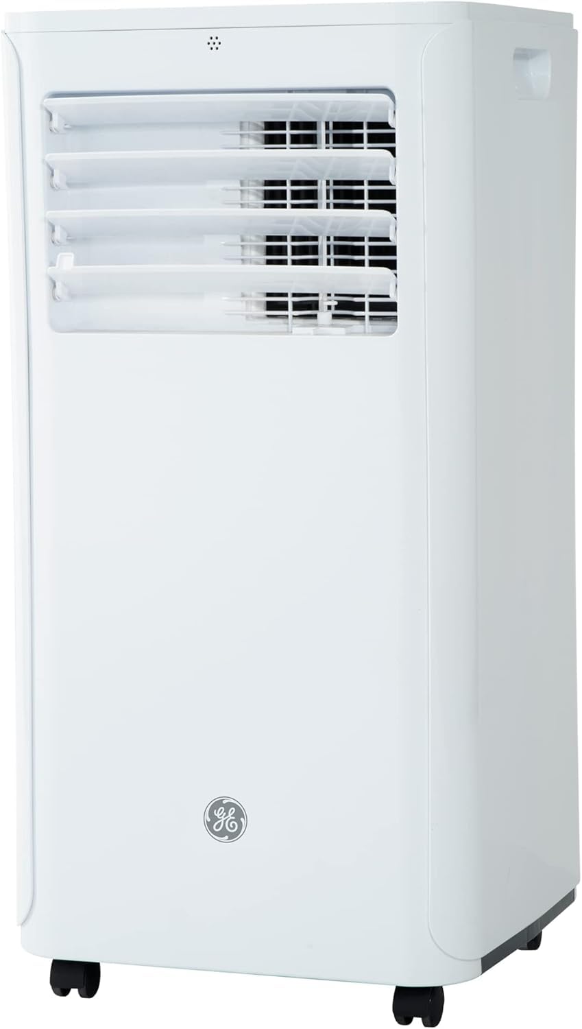 GE 6,000 BTU DOE Portable Air Conditioner for Small Rooms up to 250 sq. ft., Digital Controls, Remote Control, Perfect for Bedro
