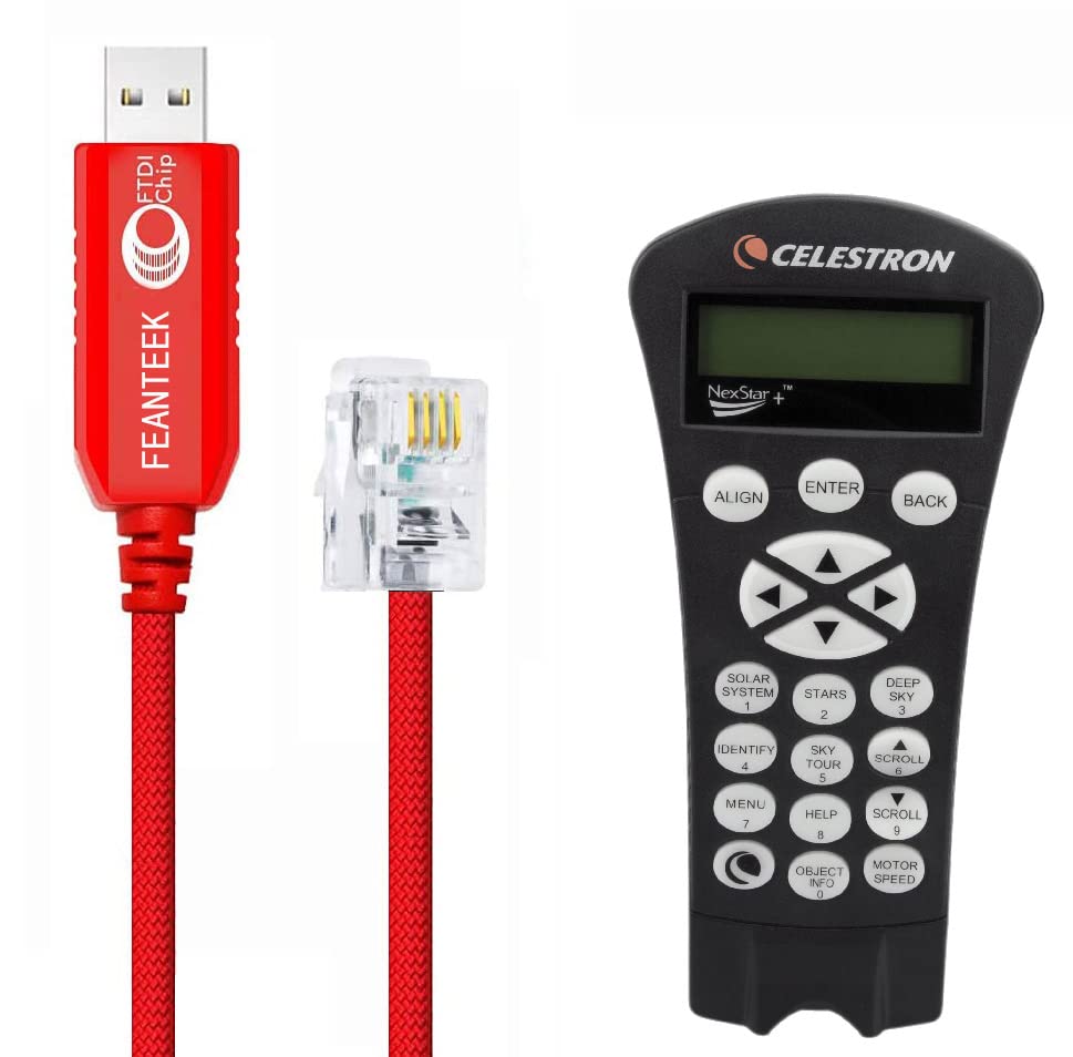 Feanteek Usb To Rj9 Cable For Nexstar Hc(Hand Controller) With Rj9 Port, Usb Control Cable Compatible For Nexstar 8Se 6Se (1.8 M