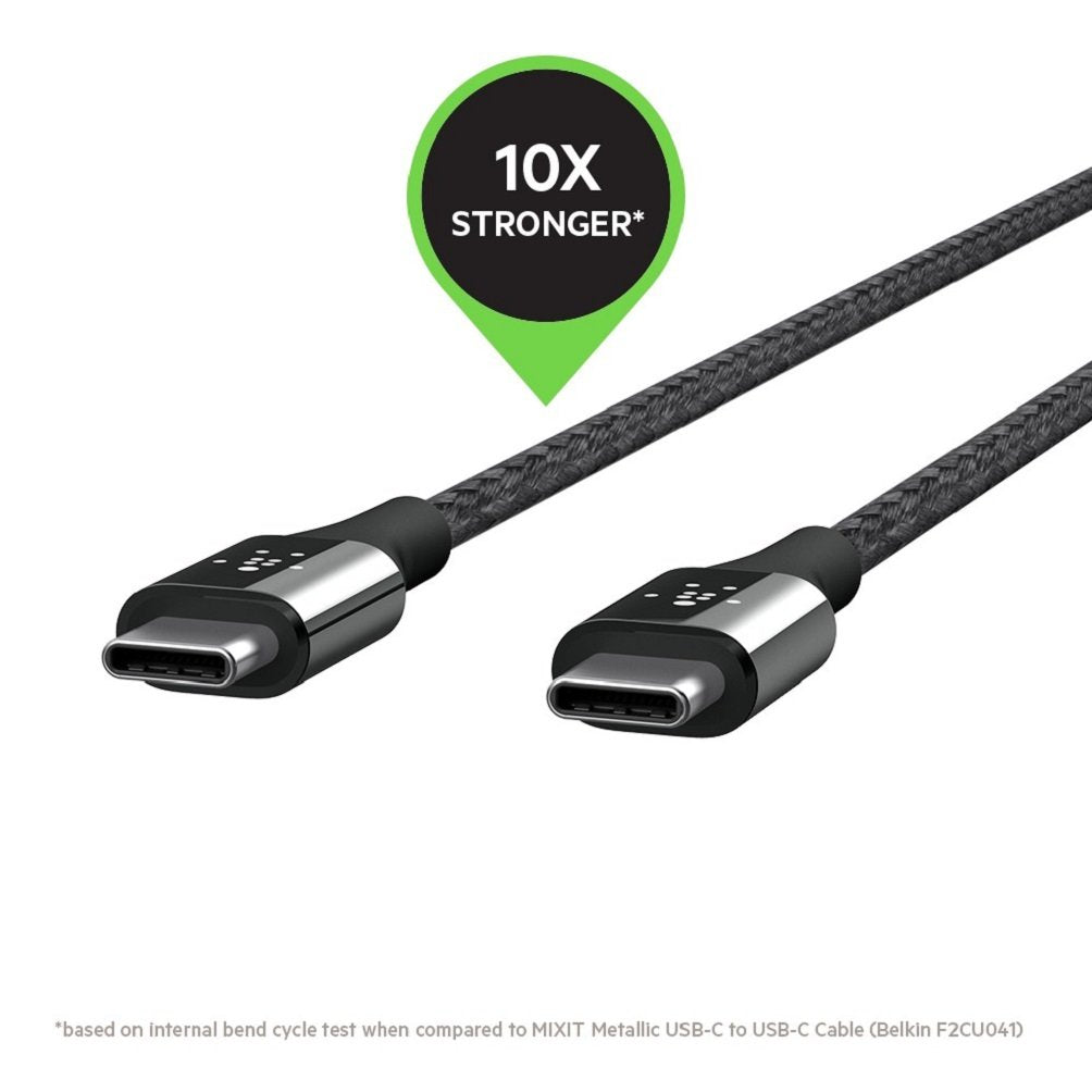 Belkin MIXIT DuraTek Kevlar USB C (USB Type C) to USB C Cable, 4 Feet (Black)
