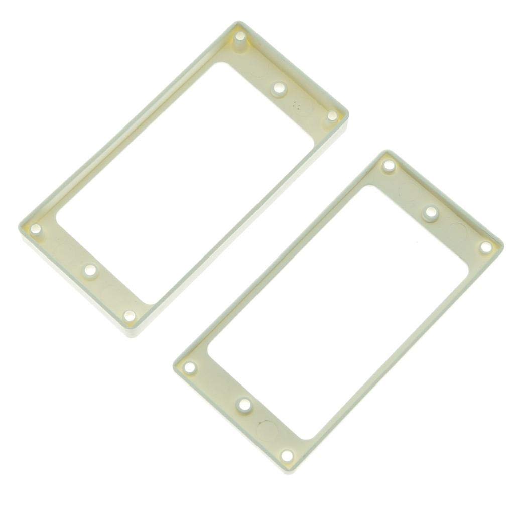 Kaish 2Pcs White Humbucker Pickup Ring Curved Bottom Frame For Epiphone Les Paul