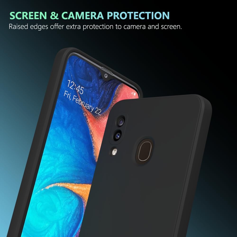 Wogroo For Samsung Galaxy A20 Case Black, A30 Case Scratch Resistant With Soft Touch, Slim Thin Phone Cover For Samsung Galaxy A
