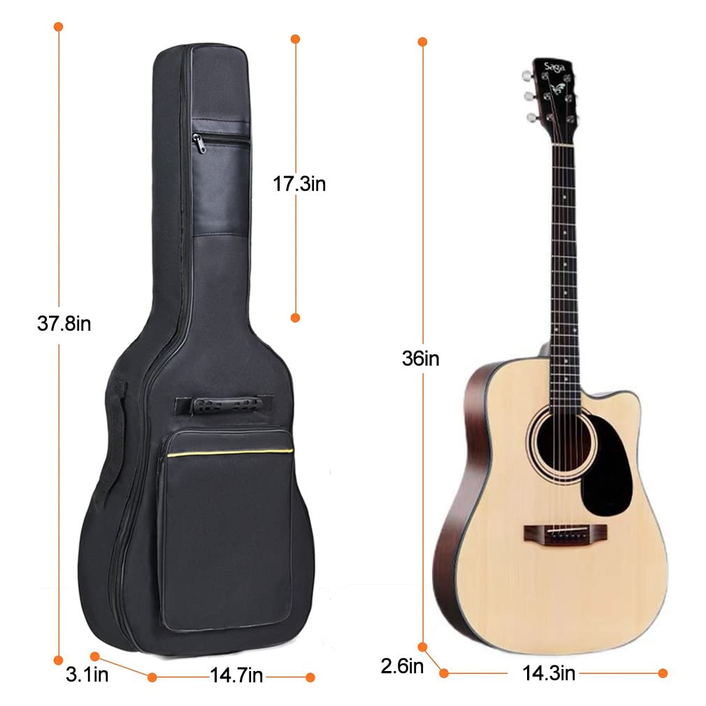36 Inch Acoustic Guitar Gig Bag Waterproof Dual Adjustable Shoulder Strap 5Mm Padding Backpack With Accessories  For 36'' Acoust