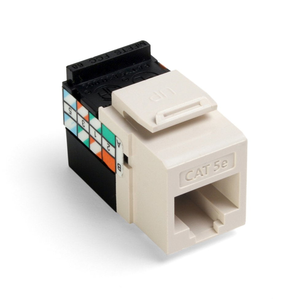 Leviton 5G108 At5 Cat 5E 8 Wire Quickport Adaptor Jack, Light Almond, 10 Pack