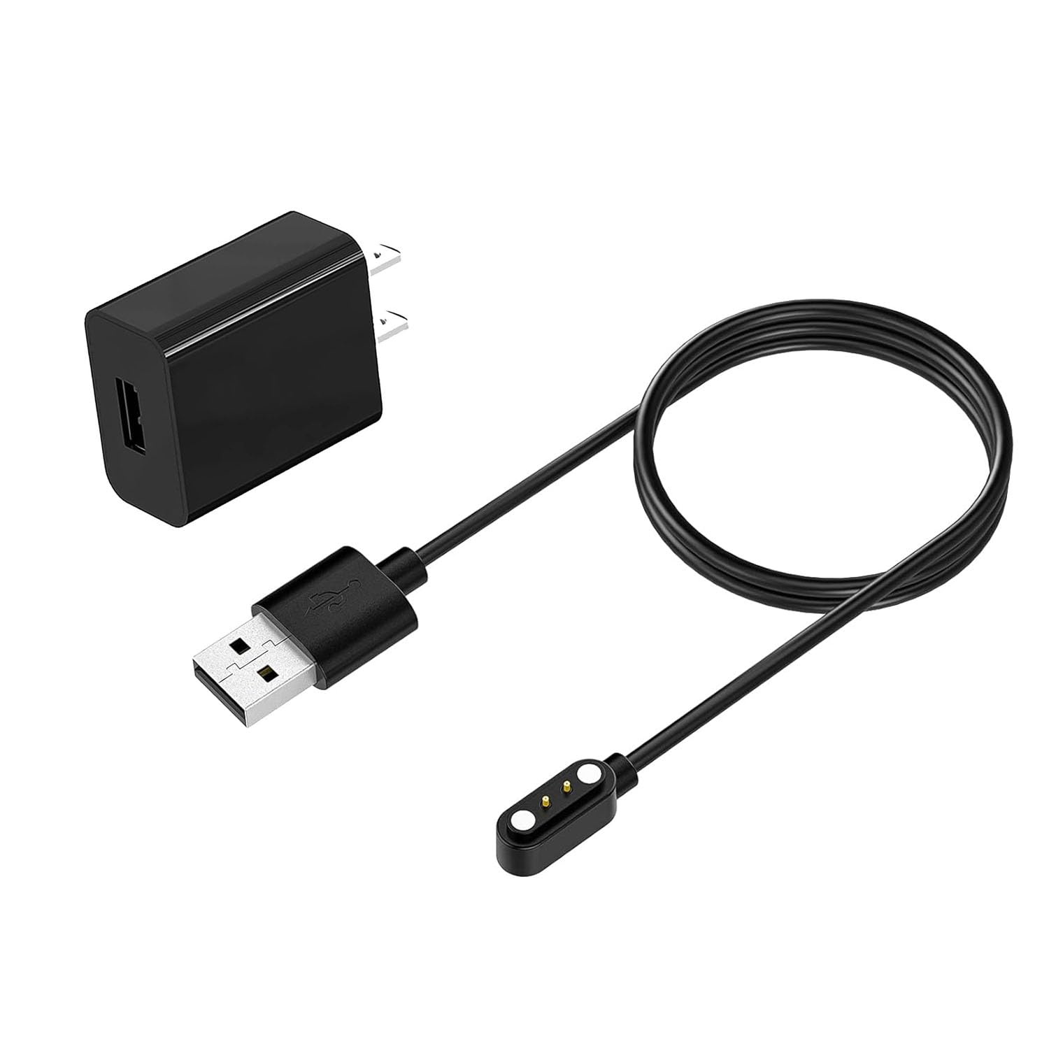 Gaolaoz Smart Watch Charger Magnetic 2 Pin Charging Cable Wall Adapter Cord For Willful/Yamay/Letsfit/Letscom/Fitpolo/Lintelek/V