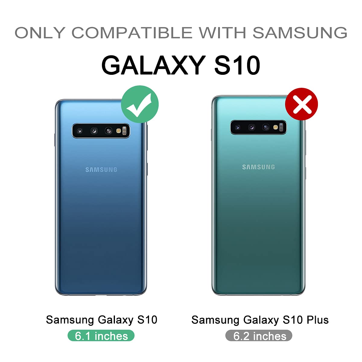 Dexnor For Samsung Galaxy S10 Case, [Built In Screen Protector And Kickstand] Heavy Duty Military Grade Protection Shockproof Pr