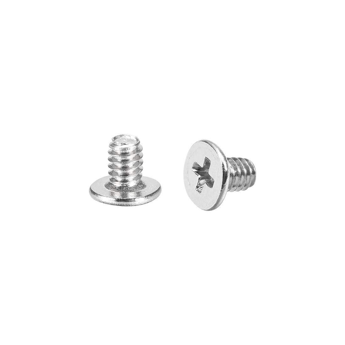 Uxcell M2X4Mm Phillips Screw Fastener Silver Tone 3.8Mm Dia Screw Head For Laptop Pc Tv Fan Switch 50Pcs