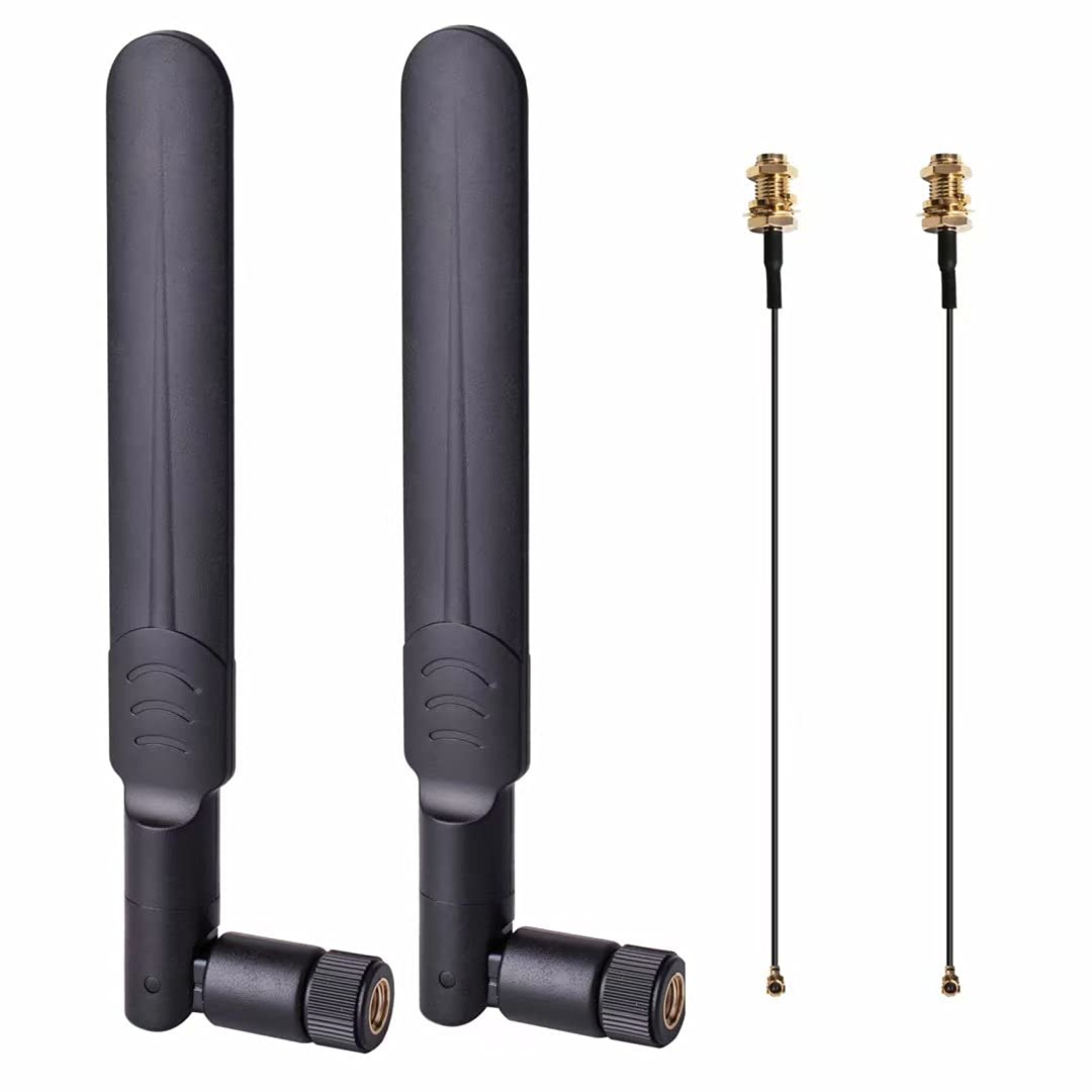 2 X 8Dbi Wifi Rp Sma Male Antenna 2.4Ghz 5.8Ghz Dual Band +2 X 15Cm U.Fl/Ipex To Rp Sma Female Pigtail Cable For Mini Pcie Card