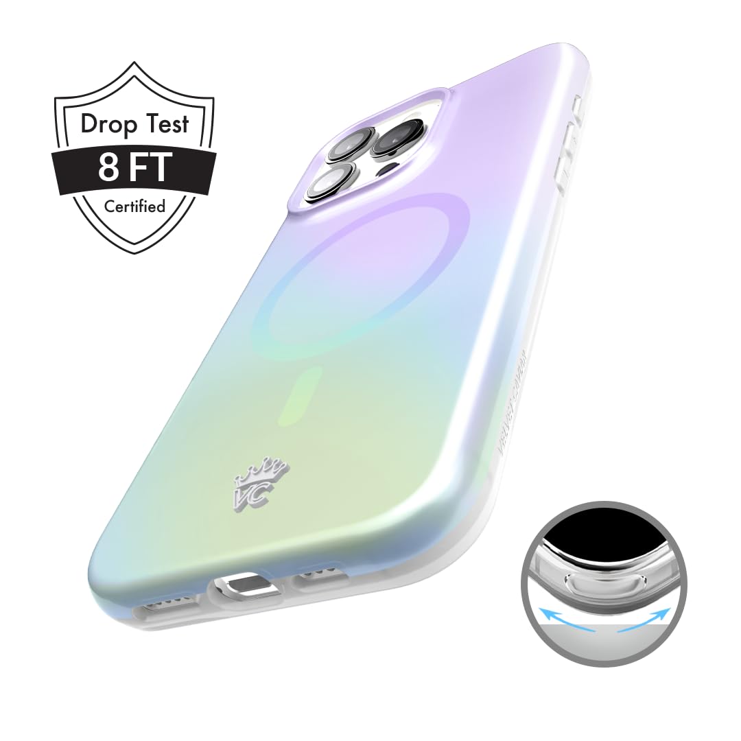 Velvet Caviar For Iphone 16 Pro Case Ombre [8Ft Drop Tested]   Cute Protective Phone Cases (Iridescent White Opal)