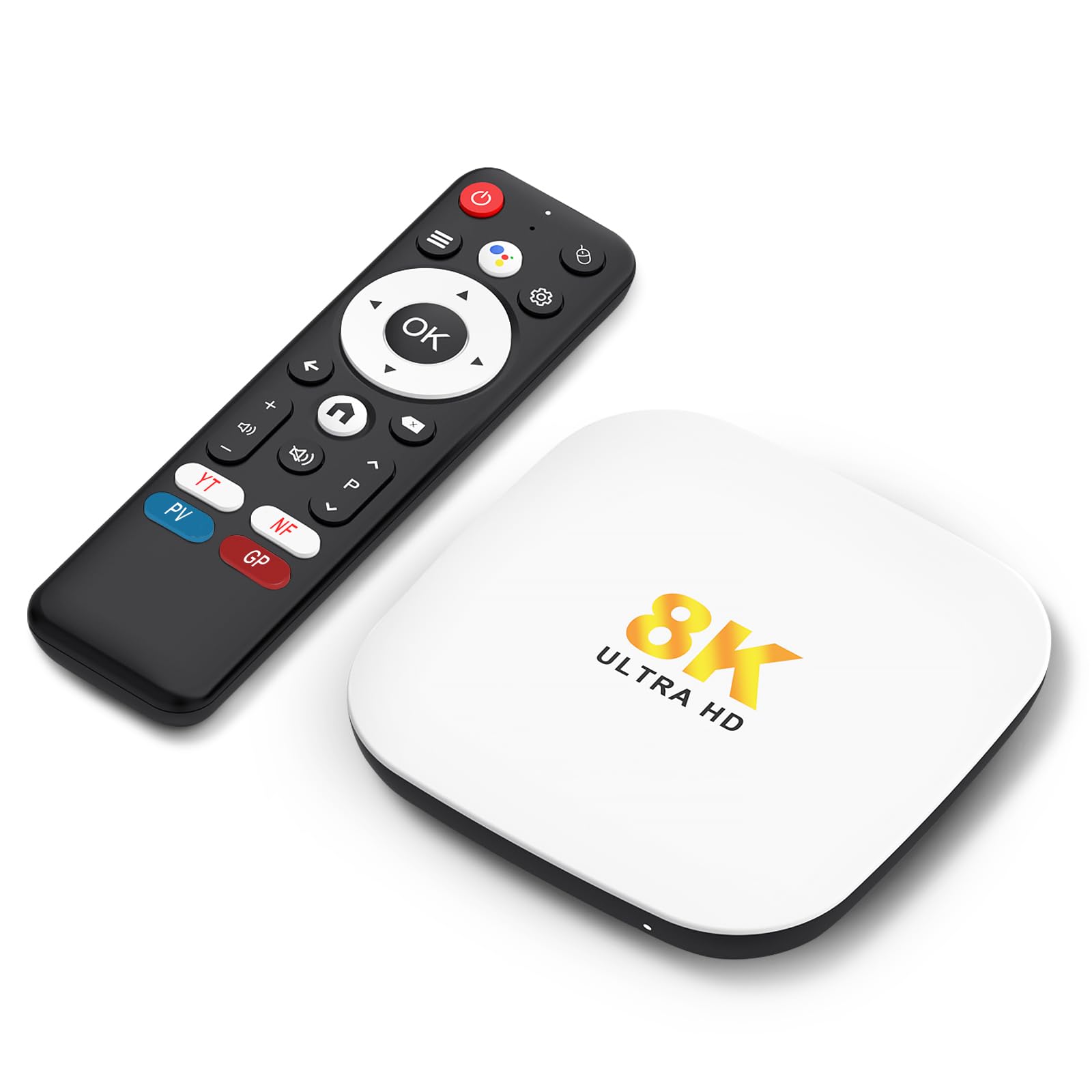 Android 14 TV Box 2025, LEFFOT M2 Plus 4K UHD Streaming Device for TV, with Google Play, Voice Remote, 2.4G&5G WiFi 6, BT 5.4, H
