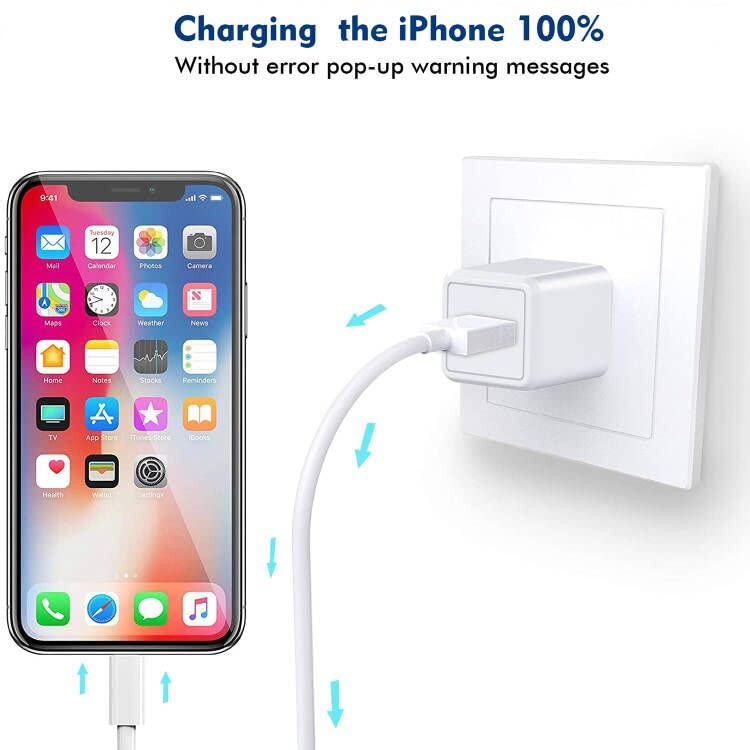 (Apple Mfi Certified) Iphone Charger 10Ft,2Pack 10Foot Long Fast Charging Lightning Cord Cable 2Pack Usb Wall Charger Travel Plug Adapter Box For Iphone 14/13/12 Mini/11 Pro Max/10/Xs/Xr/X/8/7/Se,Ipad
