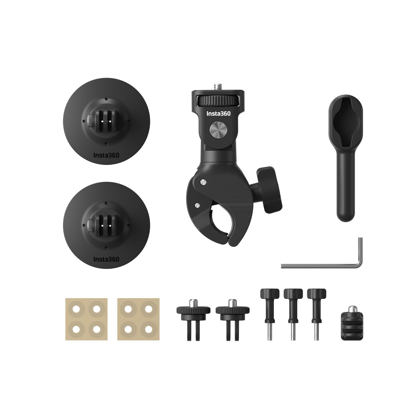 Insta360 Motorcycle Bundle, Universal Powerful Clamp And Flexible Adhesive Mount For Cameras