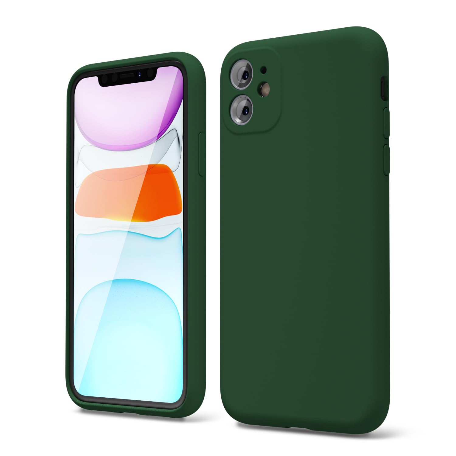 Oakxco For Iphone 11 Phone Case Liquid Silicone, Thin Slim Soft Rubber Tpu Plain Smooth Gel Cover For Women Girl Aesthetic Desig