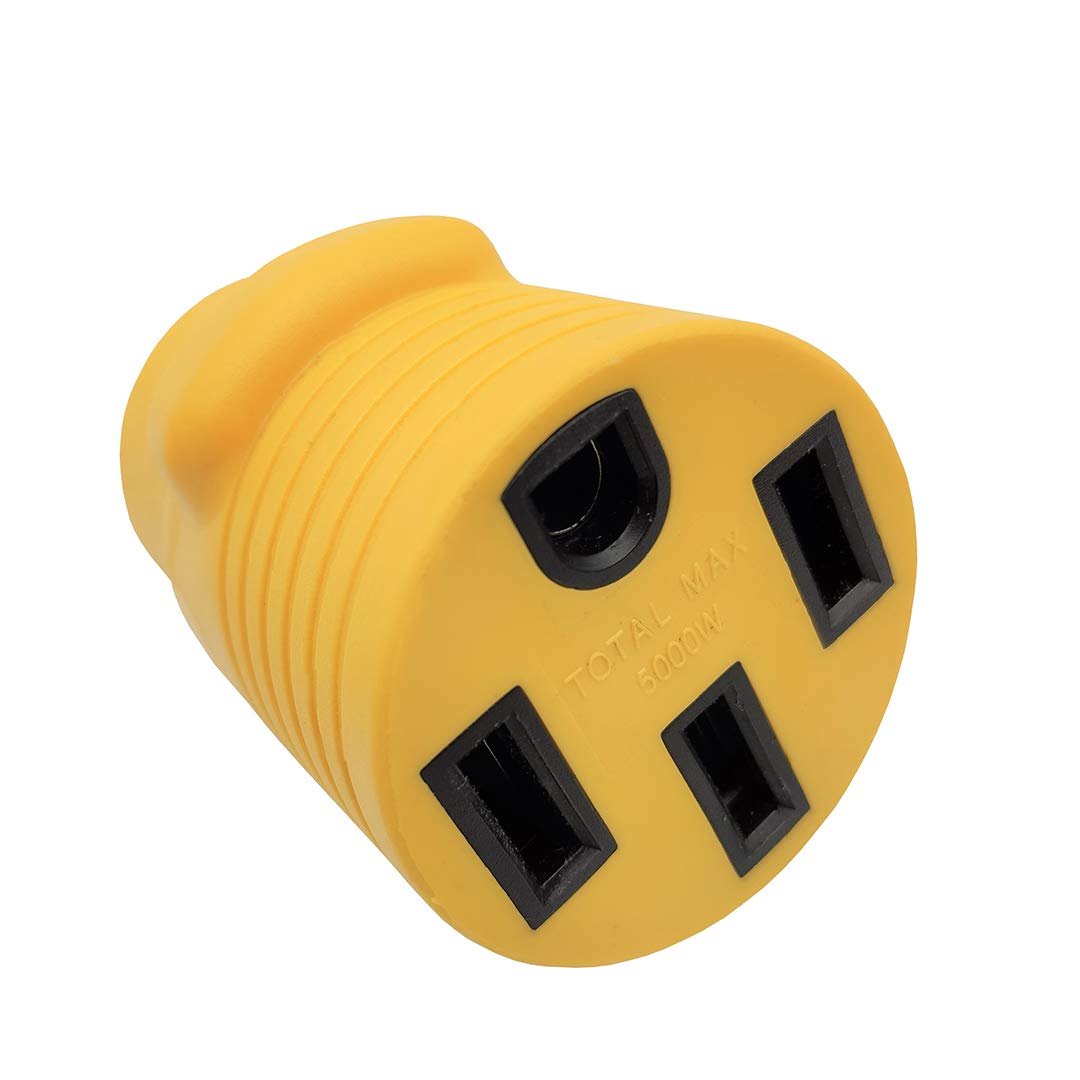 Parkworld 60417B Nema L14 20P To 14 50R Adapter, 4 Prong Generator Twist Lock 20A Plug To Rv And Ev 50A Receptacle