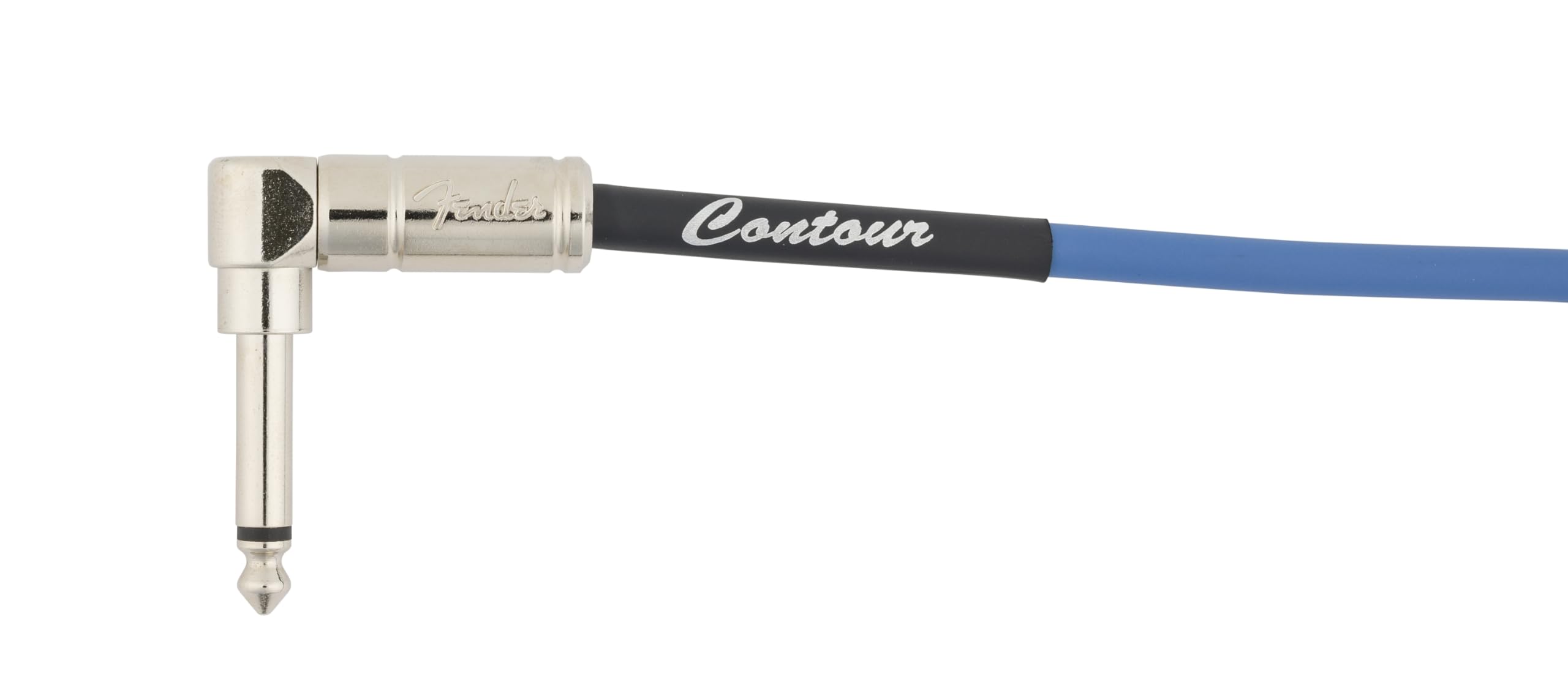 Fender Contour Coiled Instrument Cable, Guitar Accessories, Straight/Angle, Lake Placid Blue, 30 Ft
