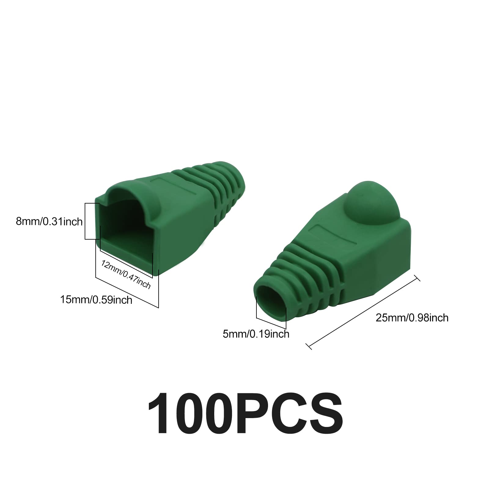 Soft Plastic Ethernet Rj45 Cable Connector Boots Cover Strain Relief Boots Cat5 Cat5E Cat6 Cat6E 100Pcs By Copapa (Gree)
