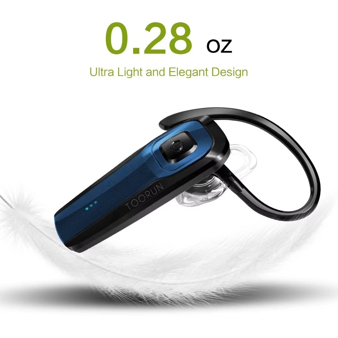 Toorun Bluetooth Earpiece, M26 Bluetooth Headset Handsfree V5.0 Wireless Earpiece Headphone With Noise Reduction And Microphone
