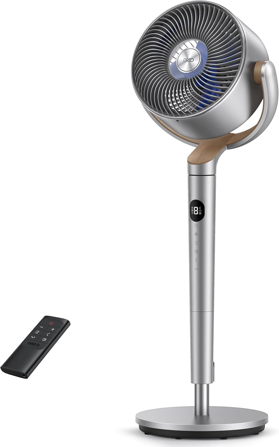 Dreo Standing Fan, 120+120Omni Directional Oscillating Fan For Bedroom, 80 Ft Circulator With Remote, Dc Motor Quiet Pedestal Fa