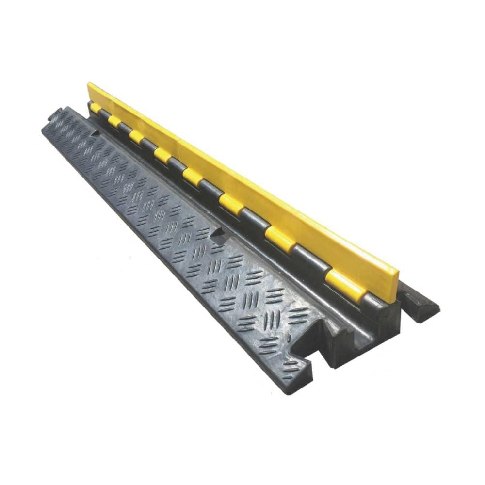 Kable Kontrol Atlas Heavy Duty Cable Protector Ramp   1 Channel 38.5    Long Black & Yellow   26,000 Lbs Capacity   Rubber Speed