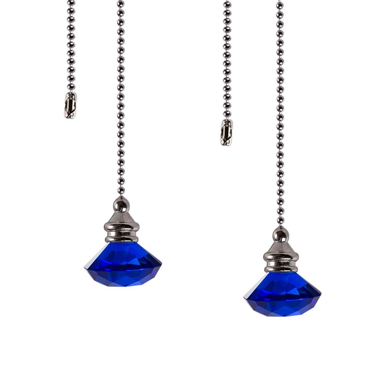 Longsheng Ceiling Fan Pull Chain Set   2 Pieces Amber Diamond Fan Pull Chains 20 Inch Ceiling Fan Chain Extender With Chain Conn