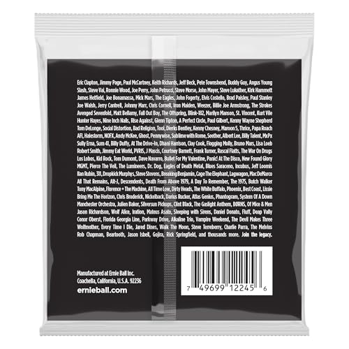 Ernie Ball Power Slinky Stainless Steel Electric Guitar Strings, 11-48 Gauge (P02245)