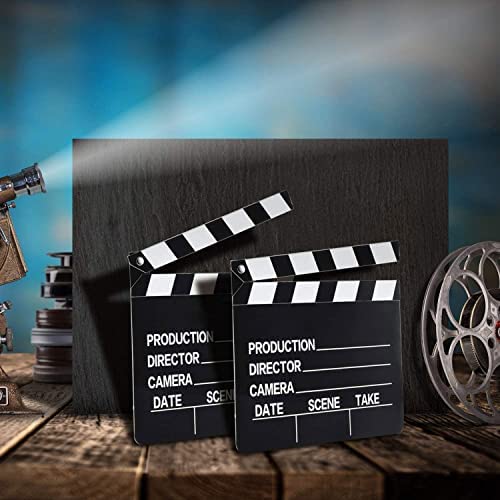 10 Pieces Movie Film Clap Board, 7 X 8 Inch Cardboard Movie Clapboard Directors Clapper Writable Cut Action Scene Board For Movi