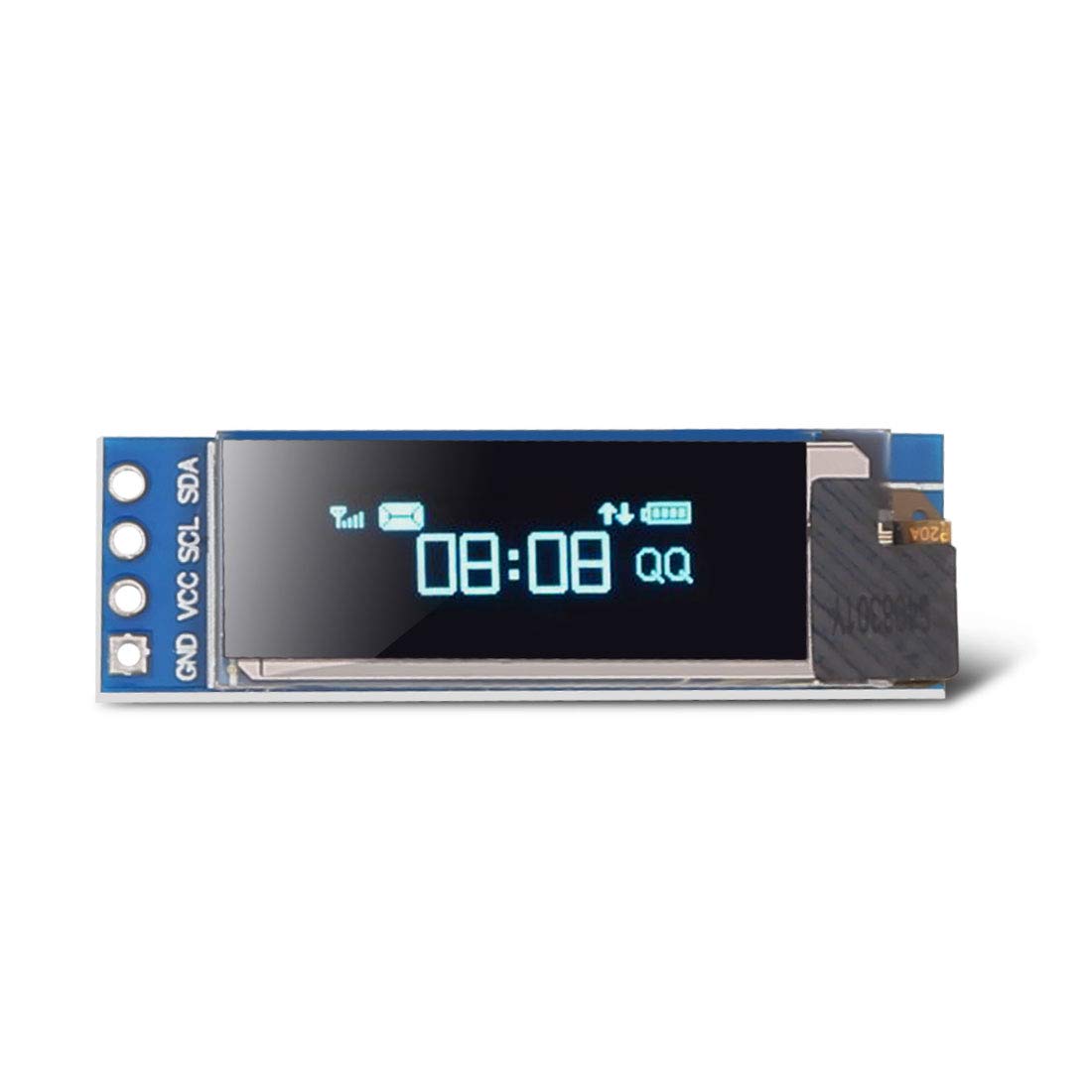 Dorhea 2Pcs 0.91 Oled I2C Display Module Iic 0.91 Inch I2C Ssd1306 Led Dc Display Module Blue I2C Lcd 128X32 Screen Driver Compa