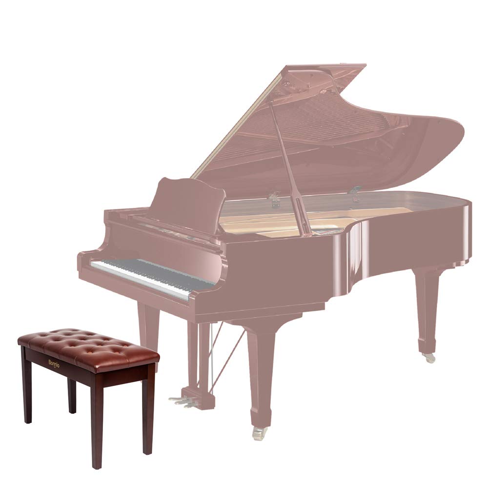 Bonnlo Duet Piano Bench With Music Storage And Padded Cushion Artist Seat