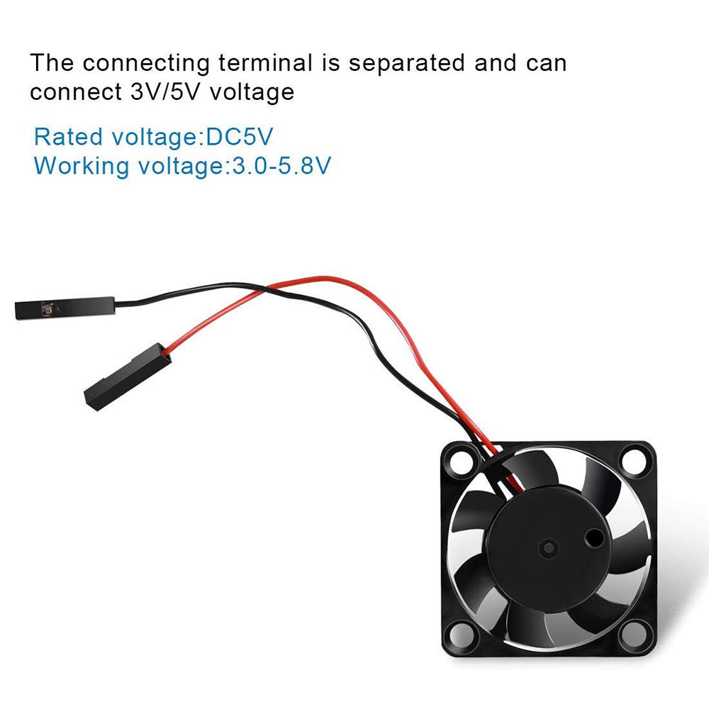 Dorhea 2Pcs 3007 Fan For Raspberry Pi 5 30X30X7Mm Cooler Fan Pi Brushless Cooling Fan 30Mm 1.18In 3.3V 5V Dc Quiet Fan For Raspberry Pi 4, Pi 3 B+, Pi 3 B, Pi 2, Pi B+, Pi Zero/Zero W,Robot Project