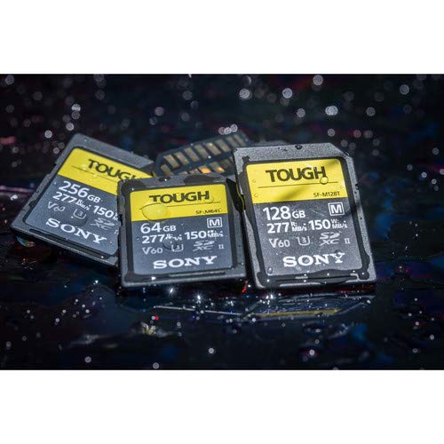 Sony TOUGH M series SDXC UHS II Card 64GB, V60, CL10, U3, Max R277MB/S, W150MB/S (SF M64T/T1)