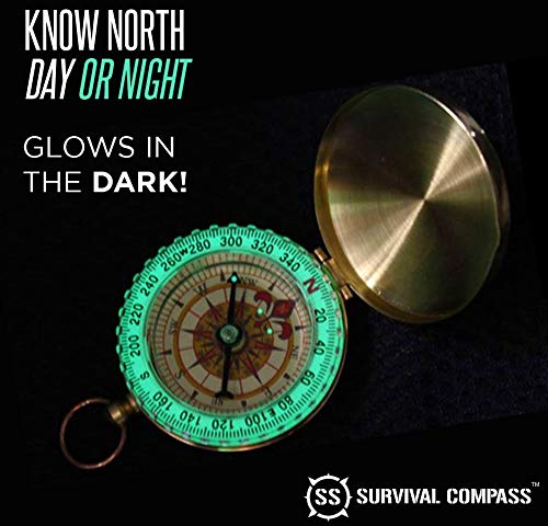 Sharpsurvival Old Fashioned Compass   Glow In The Dark Military Compass For Accurate Orienteering And Navigation   Handheld Ligh