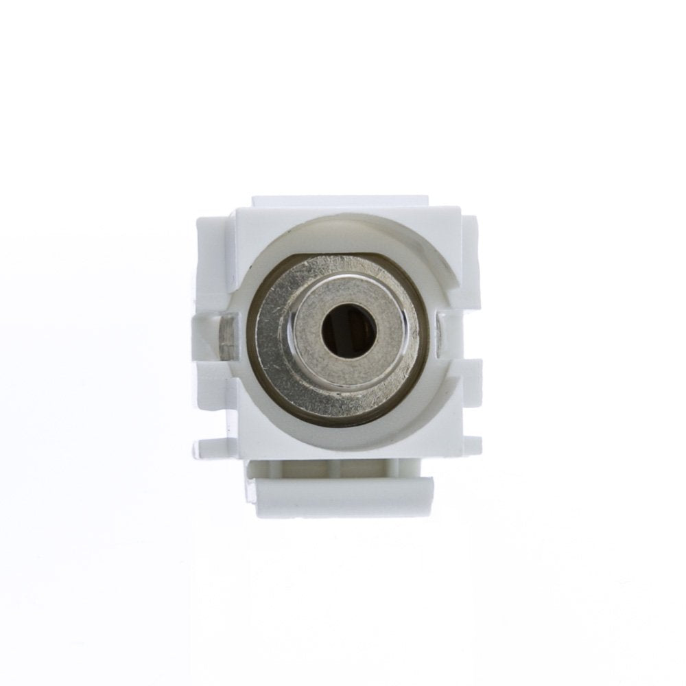 Keystone Insert, White, Recessed 3.5Mm Stereo Female Coupler