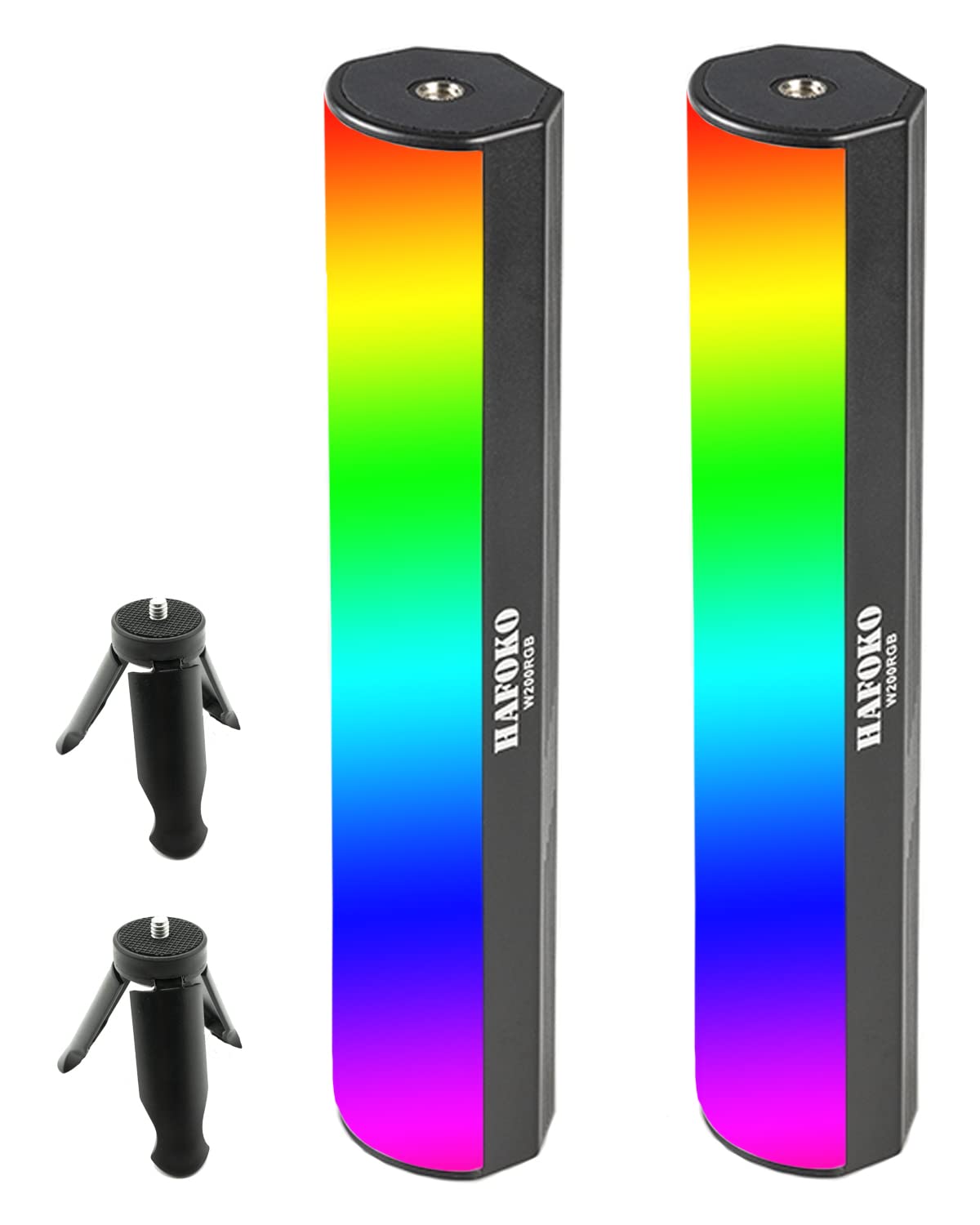 Hafoko 2Pack W200 Handheld Rgb Light Wand Video Led Lighting Handheld Light Photography Light Vlog W Magnetic Cri95+ 2500K 9000K