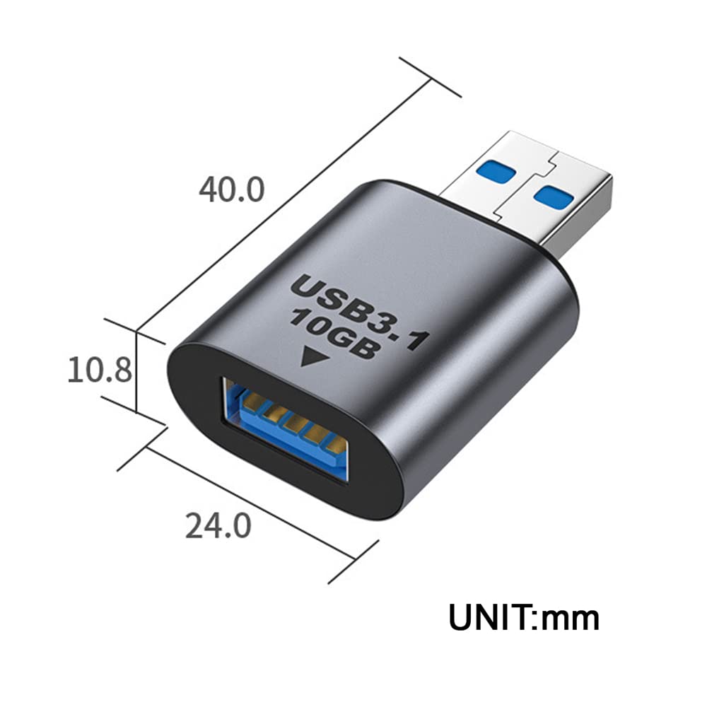 Nfhk Usb 3.0/3.1 Type A Female To Usb 3.0/3.1 A Male Data Adapter 10Gbps Extension For Laptop Desktop