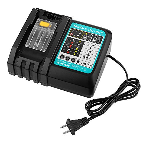 Powilling Dc18Rc Lithium Ion Battery Charger With Led Screen For Makita 14.4V 18V Lithium Ion Battery Bl1830 Bl1840 Bl1850 Bl181