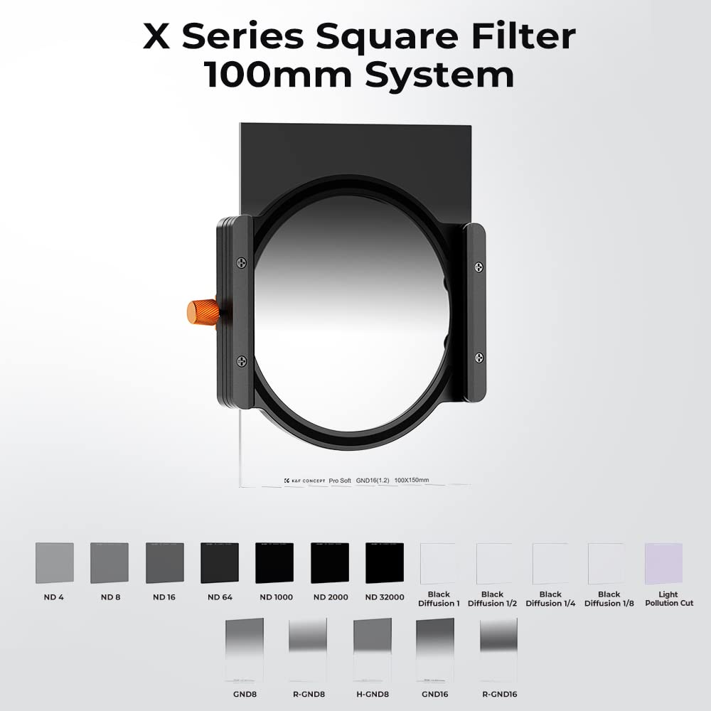 K&F Concept 100 X 100Mm Nd1000 (10 Stop) Square Filter Ultra Slim Hd 28 Multi Layer Coatings Neutral Density Import Agc Optical